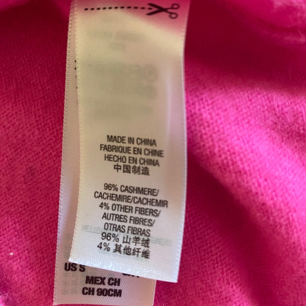 Juicy Couture Cashmere Sweater Pink Bow Glitter Women's Small Y2K Style - Picture 7 of 11